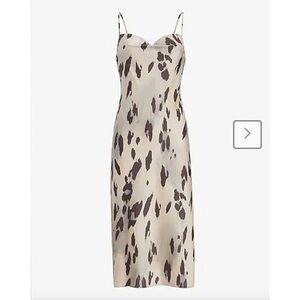 Express cheetah print silk midi dress